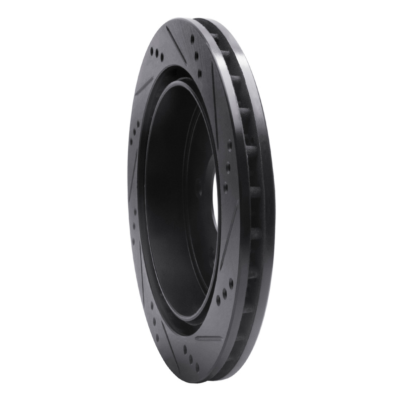 Cadillac CTS Brake Rotor (1) - Rear Left - R1 Concepts - Drilled & Slotted - Black - `03-`11